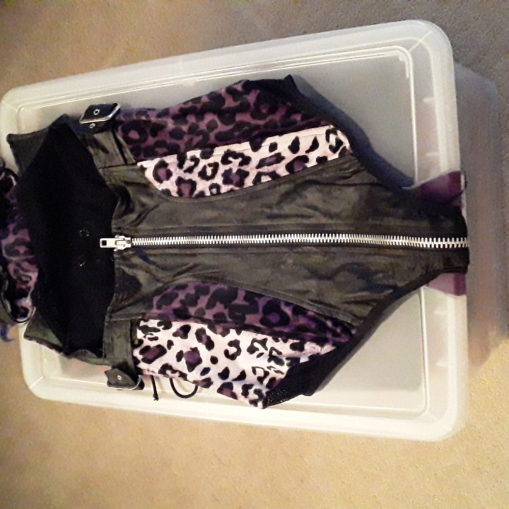 Lip Service Purple Leopard Bodysuit with Black Details - Picture 5 of 11